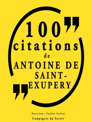 cover image of 100 citations d'Antoine de Saint Exupéry
